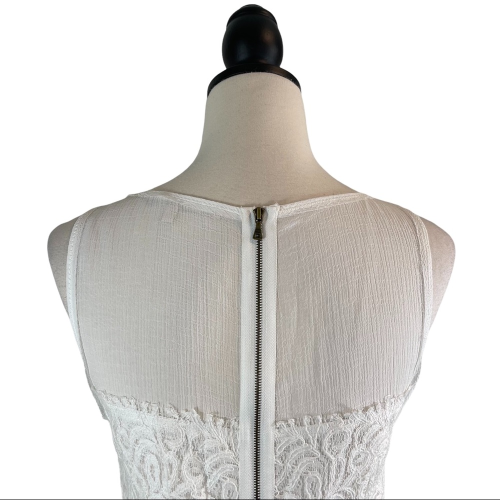Rachel Roy Dress White Sheer Zipper Rosette, Size 6 - Picture 9 of 14